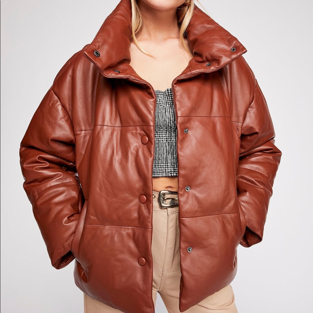 Free People Leather Puffer